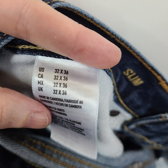 Mens American Eagle Slim Dark Wash Jeans 32x36 - Picture 6 of 10